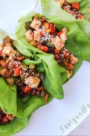 These Honeyed Chinese Chicken Wraps are loaded with savory stir-fry chicken and colorful veggies - a low-carb easy weekday meal!