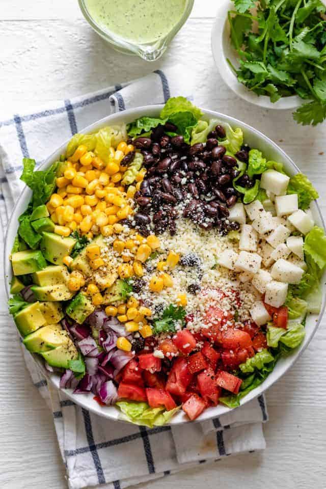 Mexican Chopped Salad with Honey Lime Dressing - Slender Kitchen