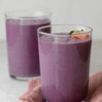 Two cups of the mixed berry smoothie