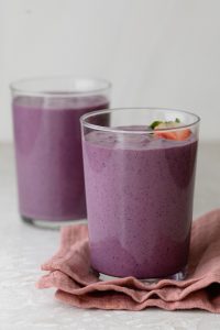 Two cups of the mixed berry smoothie