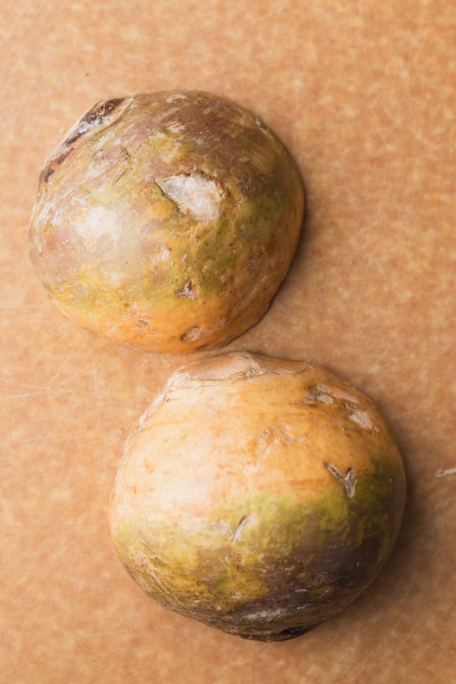 Rutabaga cut in half