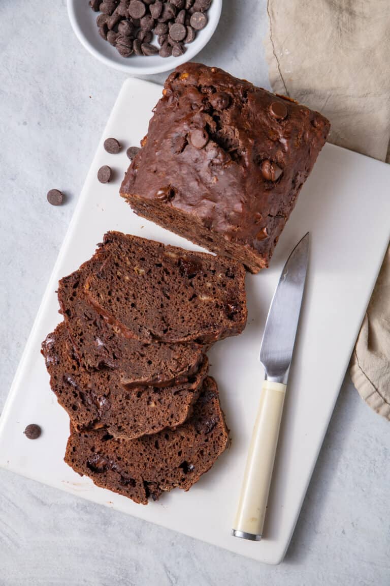 Double Chocolate Chip Banana Bread - FeelGoodFoodie