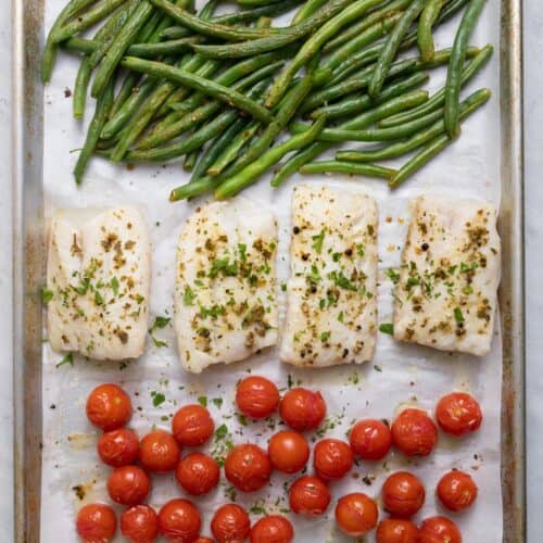 Mediterranean Microwave Fish With Green Beans, Tomatoes, and