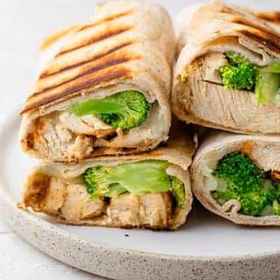 Grilled Chicken broccoli wraps with cheese