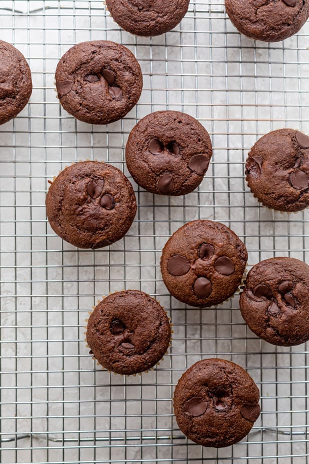 Muffins cooling on wire wrack