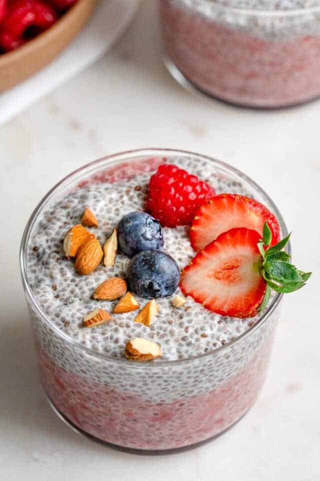 Easy Layered Chia Pudding in a Mason Jar