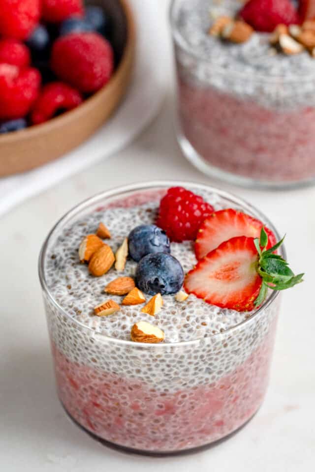 Layered Strawberry Chia Pudding - FeelGoodFoodie