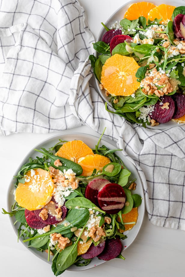 Beet an orange salad with feta