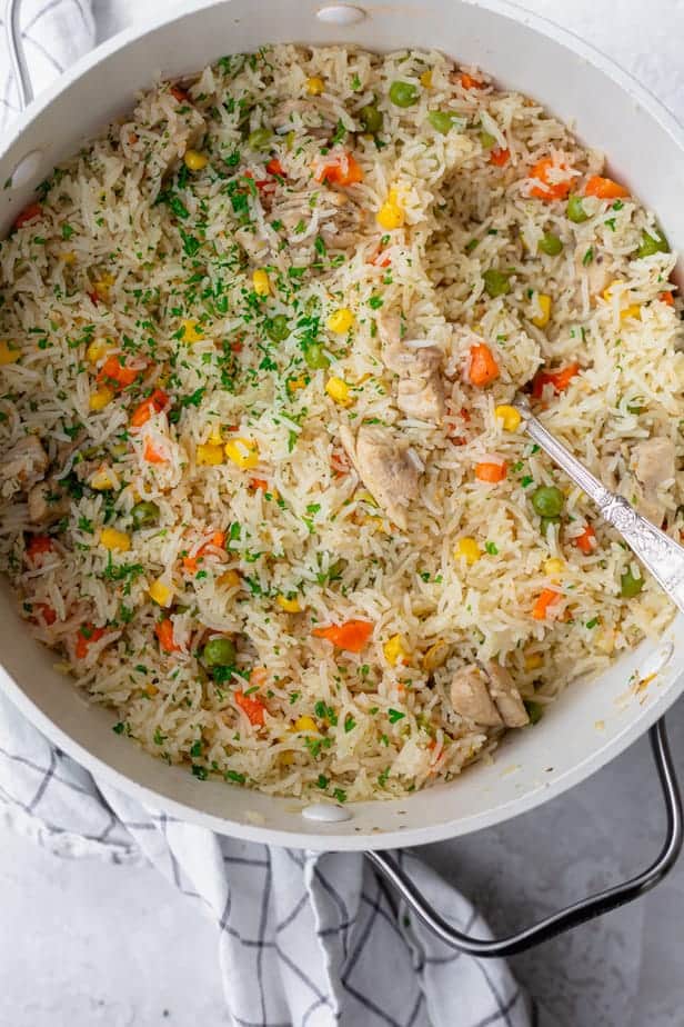 One-pot Rice Cooker Chicken Rice with Vegetables