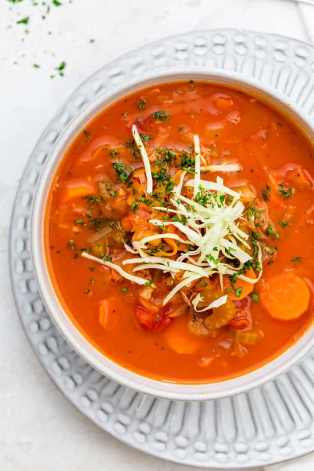 Chunky Fresh Tomato Oregano Soup. A healthy delicious lunch!