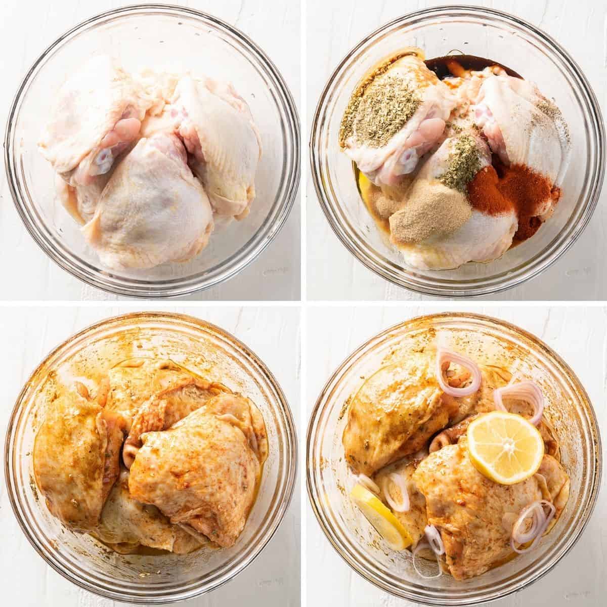 4 image collage to show how to make the recipe