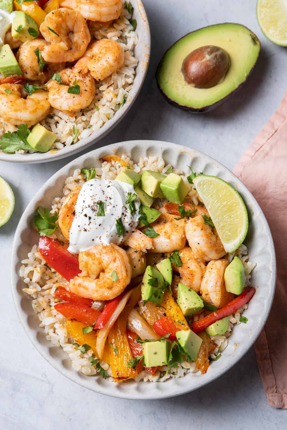 Easy Meal Prep Recipe Shrimp Fajita Bowls - No. 2 Pencil