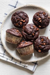 Chocolate Banana Muffins {Healthy + Easy} - Feel Good Foodie