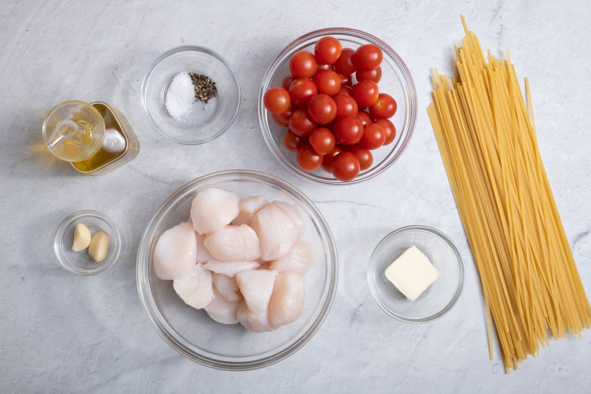 Ingredients to make the scallop recipe