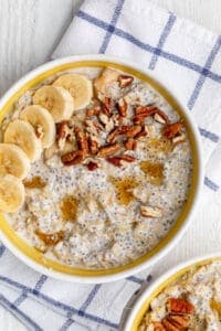 Protein Oatmeal with Bananas & Pecans - Feel Good Foodie