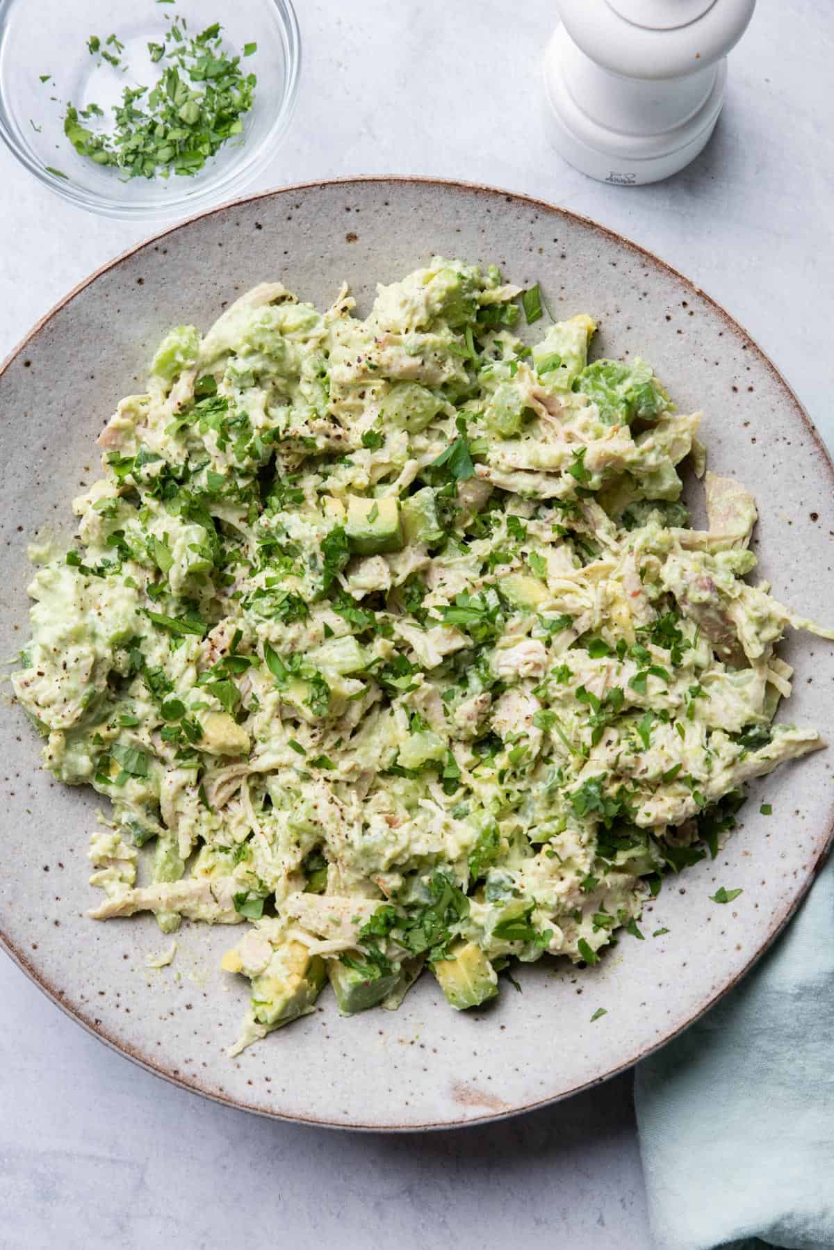 Super Fast and Easy Chicken Avocado Egg Salad for Eating Clean