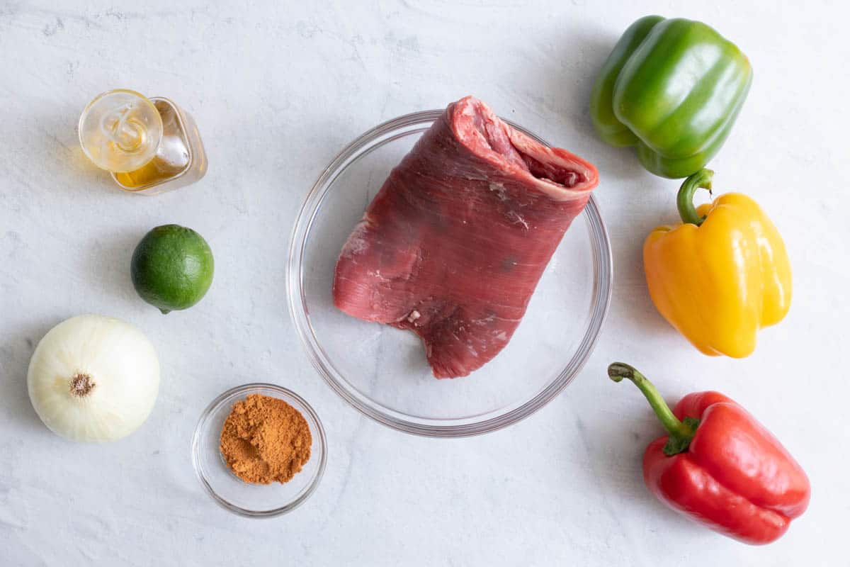 Ingredients for fajitas recipe