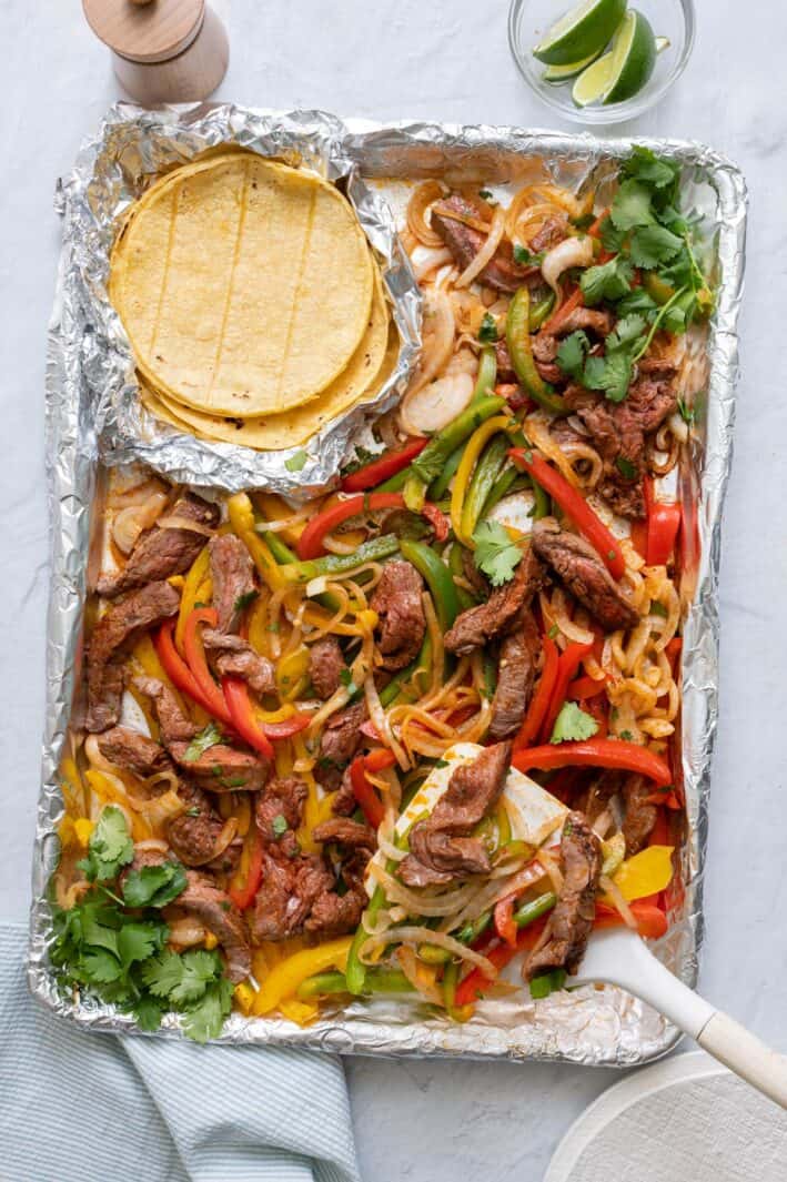 Sheet Pan Steak Fajitas {Oven Recipe} Feel Good Foodie