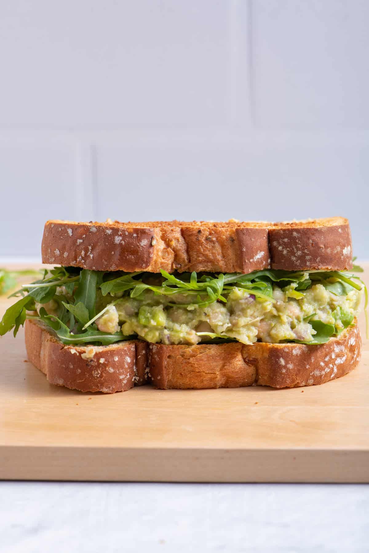 avocado white bean sandwich on sliced bread