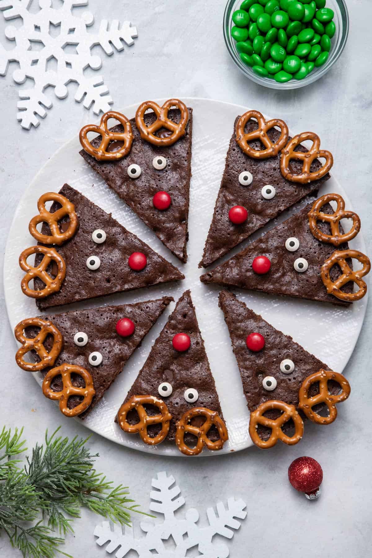 Christmas decorated brownies