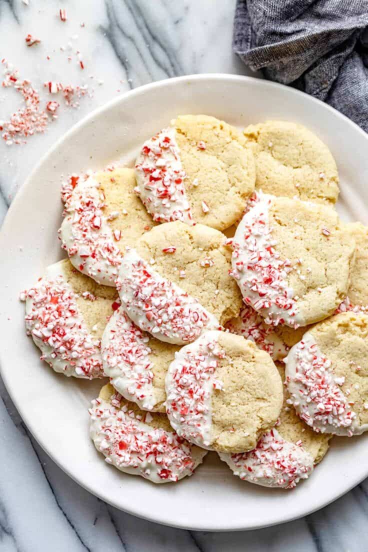 sugar cookies dipped in chocolate