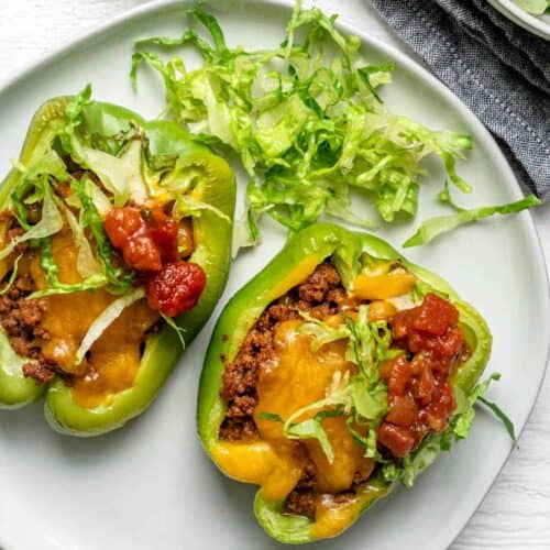 Taco Stuffed Peppers {Low Carb} | FeelGoodFoodie