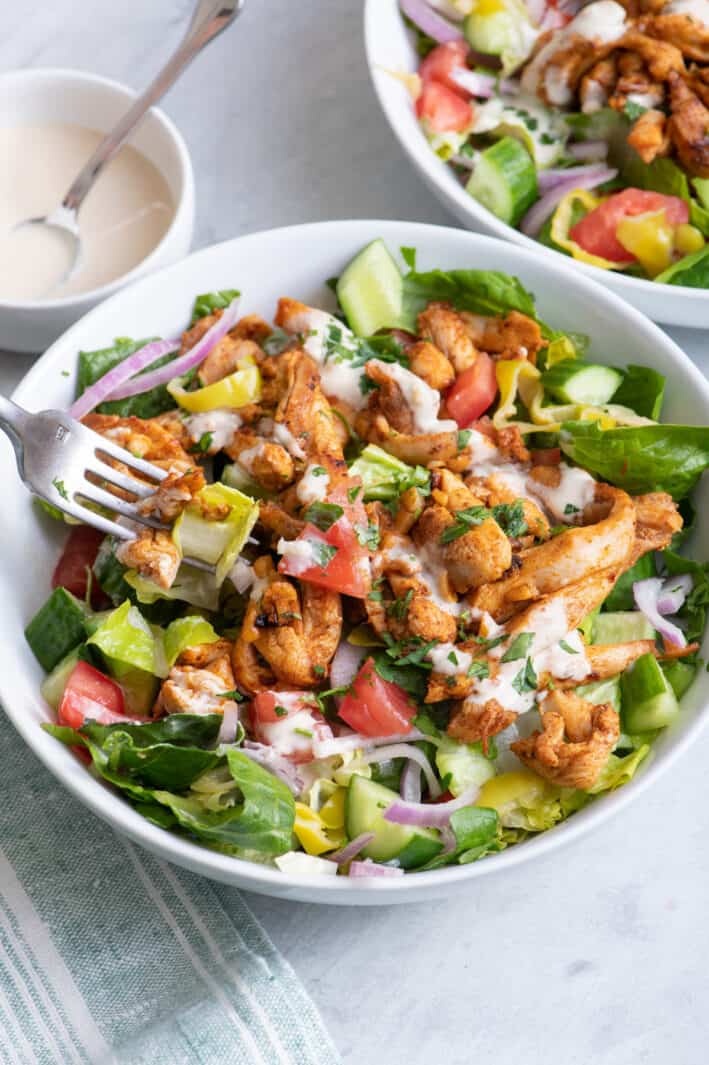 Chicken Shawarma Salad {Authentic Recipe!} - Feel Good Foodie