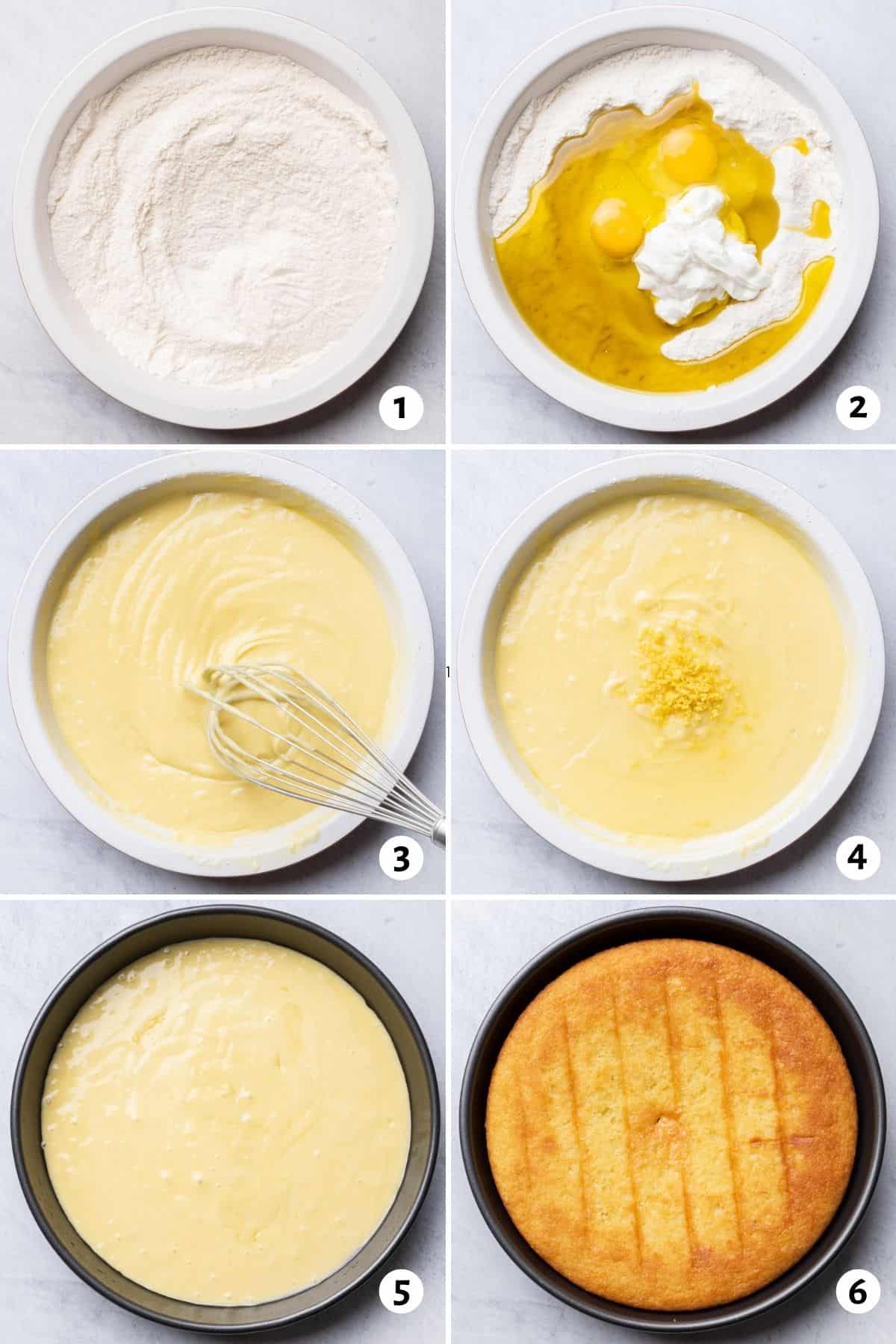 6 image collage to show how to make the recipe