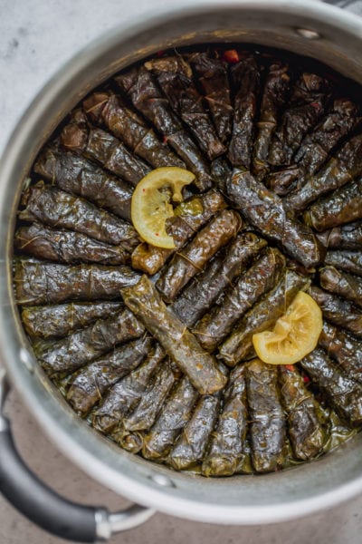 Vegetarian Stuffed Grape Leaves - FeelGoodFoodie