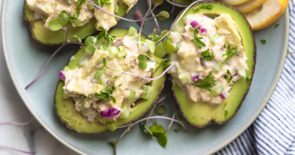 Healthy Tuna Salad Stuffed in Avocado | FeelGoodFoodie