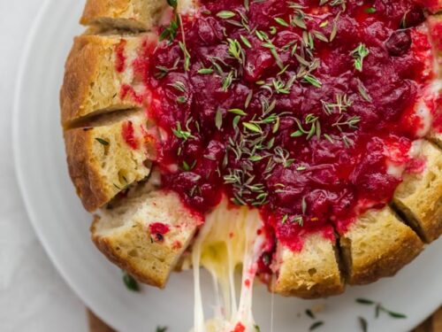 Baked Brie Cranberry in Bread Bowl - FeelGoodFoodie