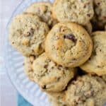 Date cookies on a white plate