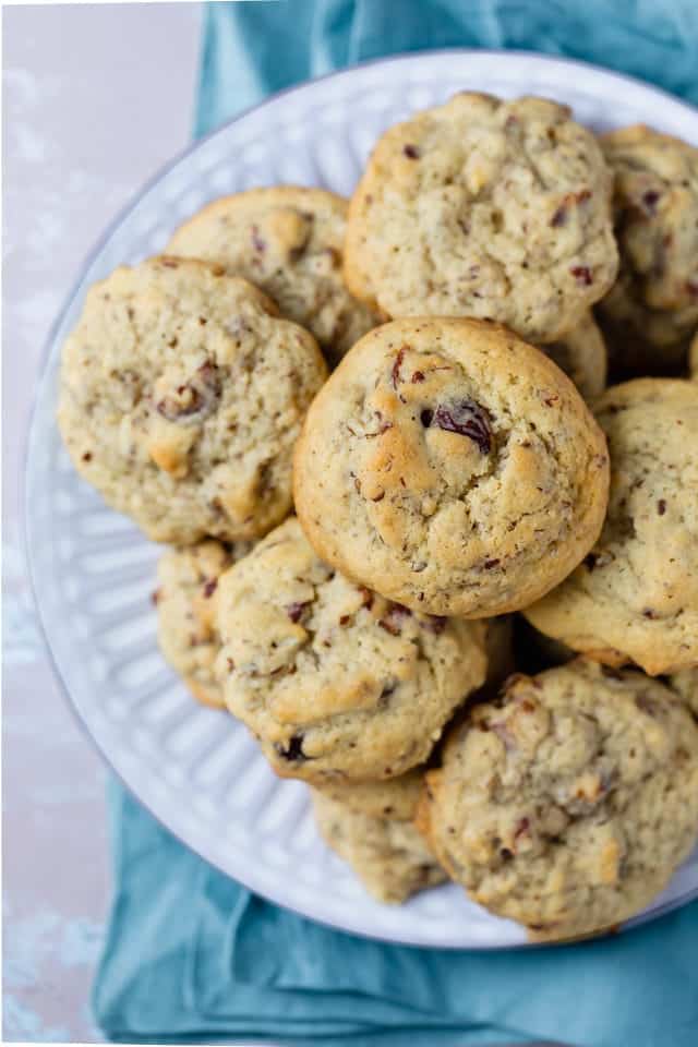 Date cookies on a white plate