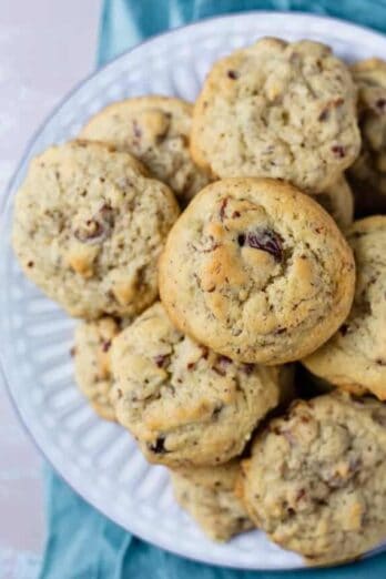 Date cookies on a white plate