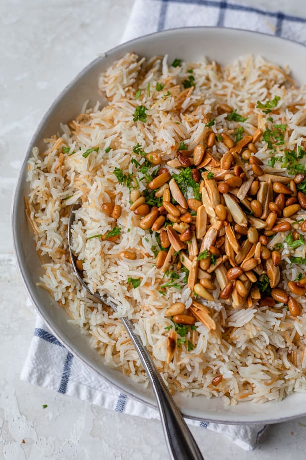 Close up shot of Lebanese rice recipe