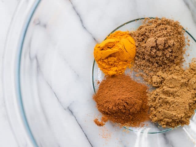 Spices in a glass bowl