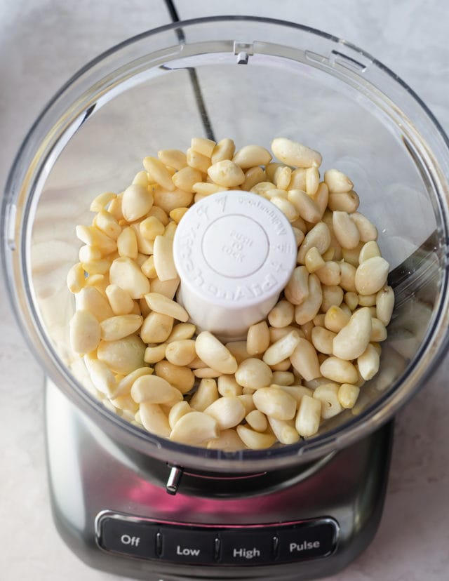 Food processor to make garlic paste and freeze