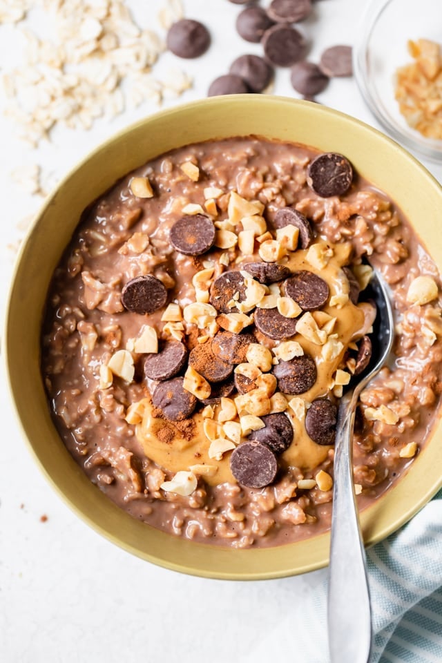 How to make oatmeal - chocolate peanut butter variation