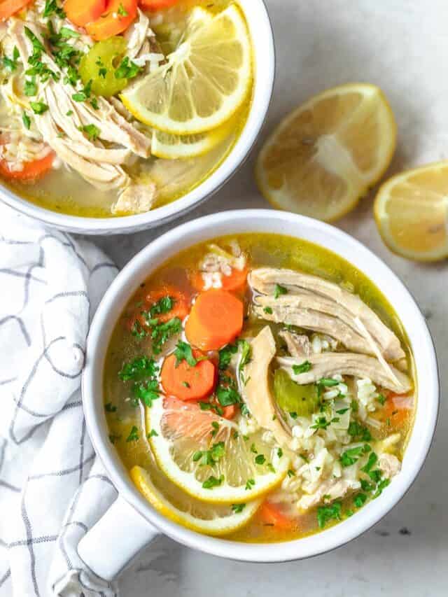 Chicken Lemon Rice Soup - FeelGoodFoodie