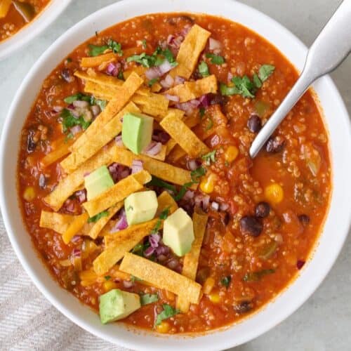 Vegetarian Tortilla Soup {one Pot Recipe!} - Feel Good Foodie