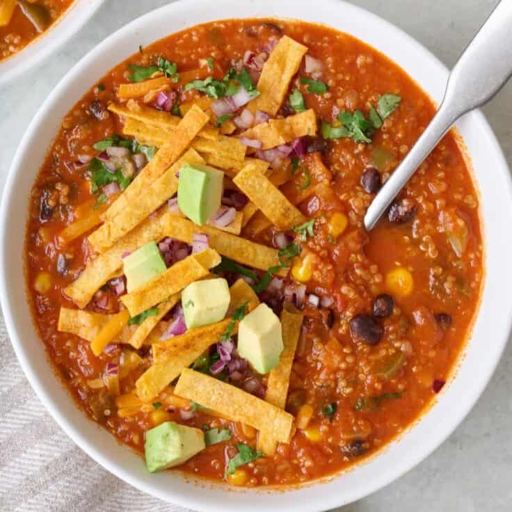 Vegetarian Tortilla Soup {One Pot Recipe!} - Feel Good Foodie