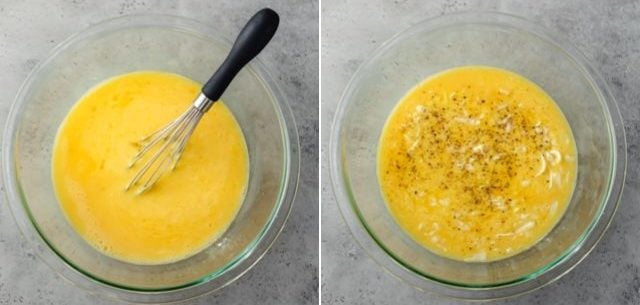 Collage showing the batter getting mixed