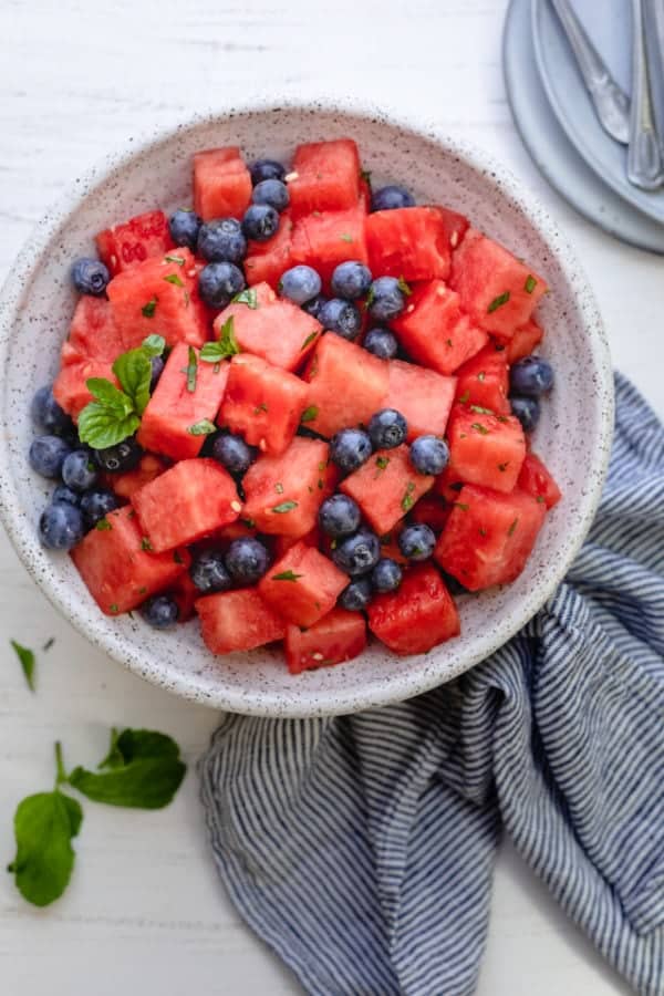 Watermelon Blueberry Salad | FeelGoodFoodie