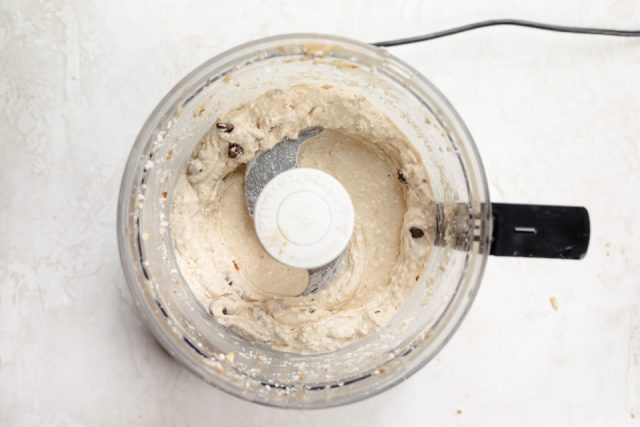 Final outcome of the blended ingredients in a food processor