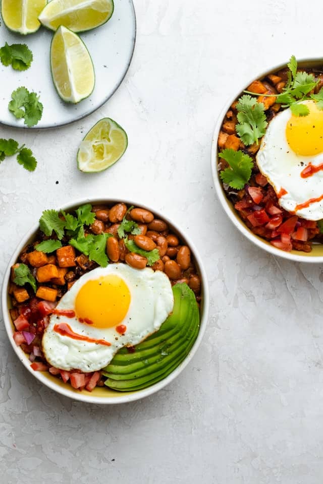 Two tex mex breakfast bowl recipes