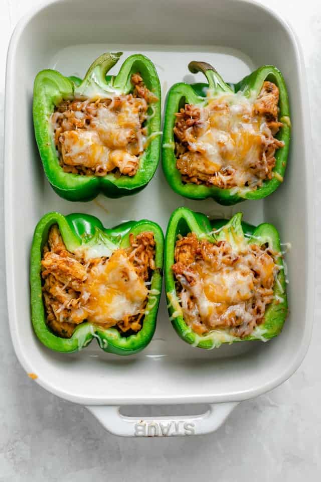 Chicken Fajita Stuffed Peppers Feelgoodfoodie,What Temp To Cook Chicken Breast In Oven