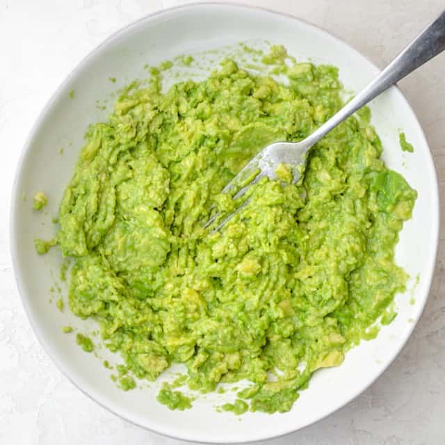 Avocados after mashing.