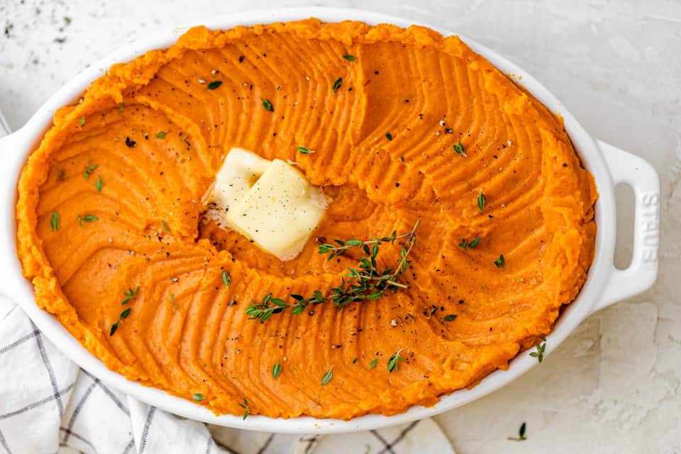 Healthy Mashed Sweet Potatoes.