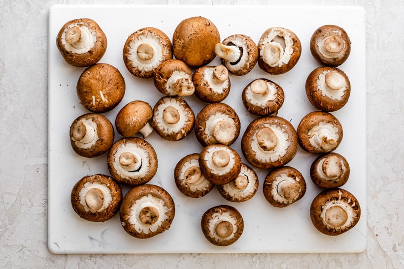Cleaned mushrooms to use in recipe