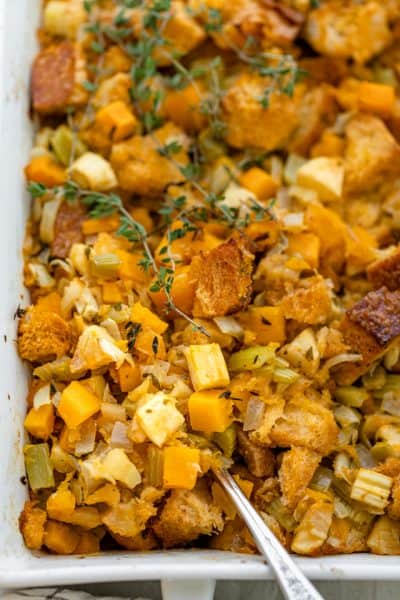 Vegetarian Stuffing {Simple, Make-Ahead Recipe} - FeelGoodFoodie